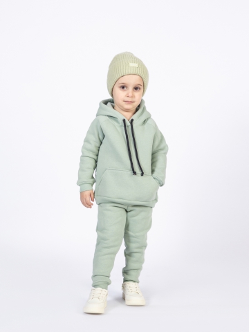 296-ОЛ. Свитшот с капюшоном  + Штаны, хлопок 65%, 35% ПЭ, 3-х нитка (начес) оливковый 146,152,158